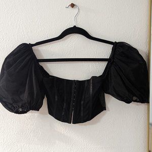 Corset puffy sleeve top